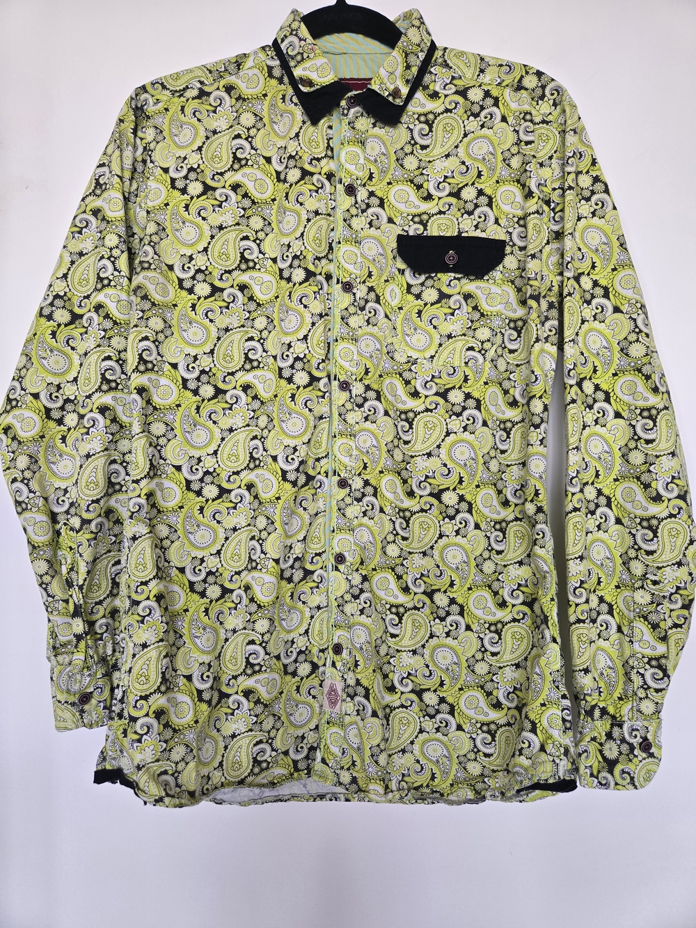 Scotch & Soda Mens Medium Paisley Long Sleeve Button Down Shirt